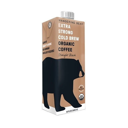 Wandering Bear Coffee Straight Black Cold Brew, 32 Fluid Ounce, 6 Per Case