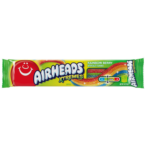 Airheads Xtreme Rainbow Berry Candy Belts, 2 Ounce, 216 Per Case