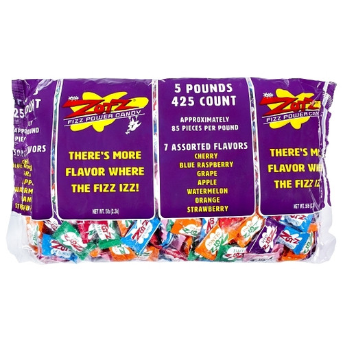 Zotz Fizz Power Assorted Candy, 5 Pound, 3 Per Case
