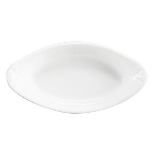 Hall China Embossed Handle Oval Rarebit (12 Oz) White, 2 Dozen, 1 Per Case