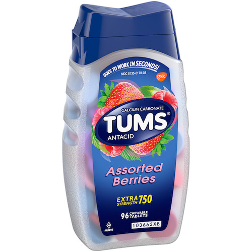 Tums Assorted Berries Tablets, 96 Each, 6 Per Pack, 4 Per Case