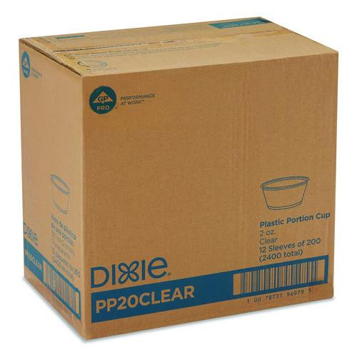 Plastic Souffle/Portion Cups, 2 oz, Clear, 200/Sleeve, 12 Sleeves/Carton