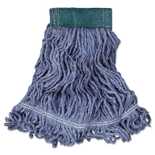 Super Stitch Blend Mop Head, Medium, Cotton/synthetic, Blue, 6/carton - RCPD252BLU