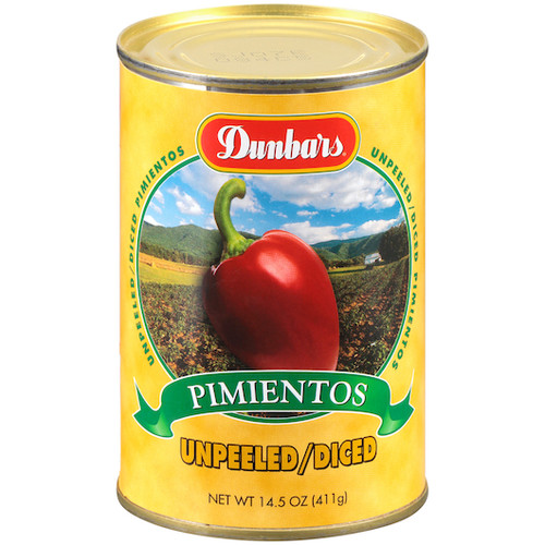 Dunbar Pimento Diced Red Unpeeled, 14.4 Ounces, 24 Per Case