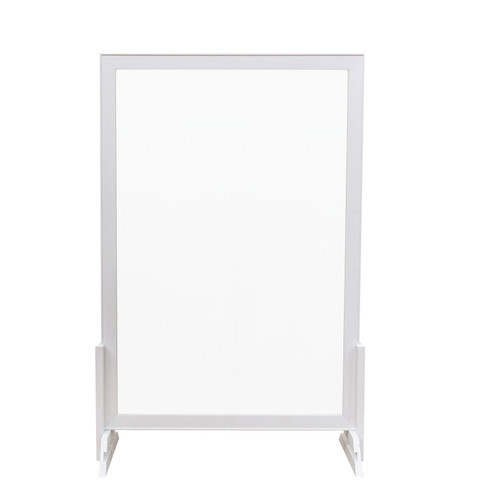 SNEEZE Guard, White Painted Frame, Acrylic