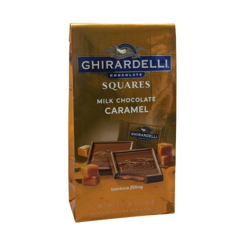 Ghirardelli Milk Chocolate And Caramel Square, 5.32 Ounce Bag - 6 per Case