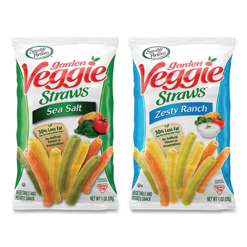 Sensible Portions Garden Veggie Straw, Sea Salt/Zesty Ranch,