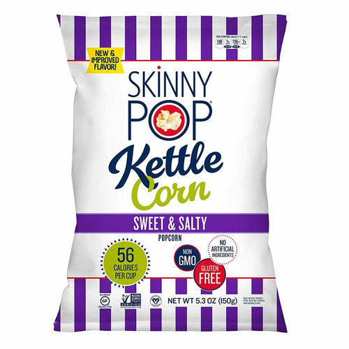 SkinnyPop Kettle Corn Sweet And Salty Popcorn, 5.3 Ounces (Pack of 12)