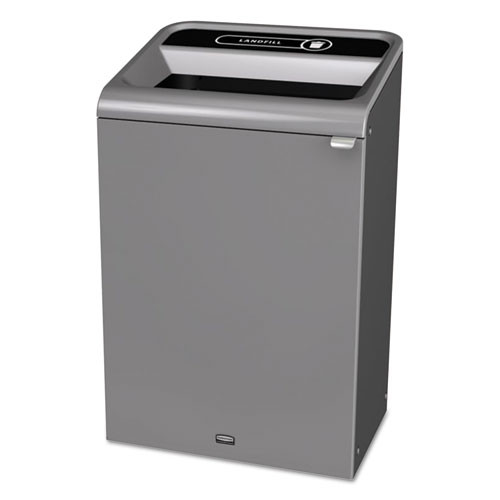 Configure Indoor Recycling Waste Receptacle, 23 Gal, Gray, Paper