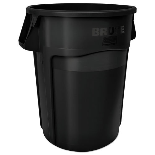 Round Brute Container, Plastic, 55 Gal, Gray