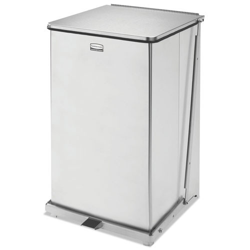 Defenders Biohazard Step Can, Square, Steel, 13 Gal, Red