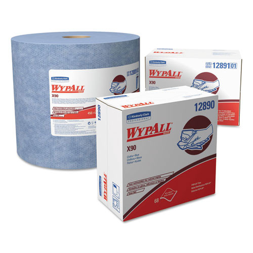 X90 Cloths, Pop-up Box, 8 3/10 X 16 4/5, Denim Blue, 68/box, 5 Boxes/carton