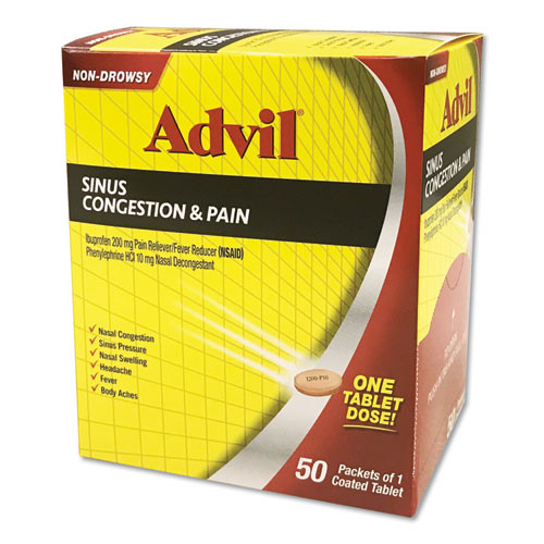 Sinus Congestion And Pain Relief, 50/box
