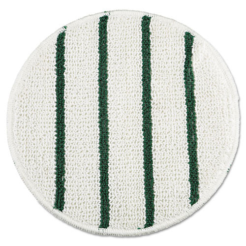 Rubbermaid Commercial Low Profile Scrub-Strip Carpet Bonnet, 19" Diameter, White/Green