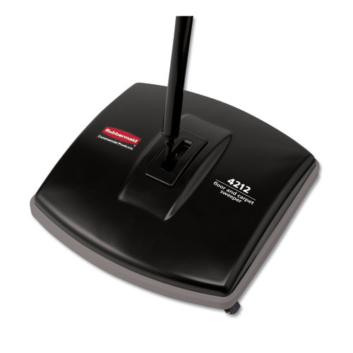 Rubbermaid Floor and Carpet Sweeper, 44" Handle, Black/Gray