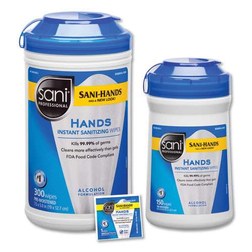 Hand Sanitizer Wipes, 6 X 8, 85/can, 6 Cans/carton