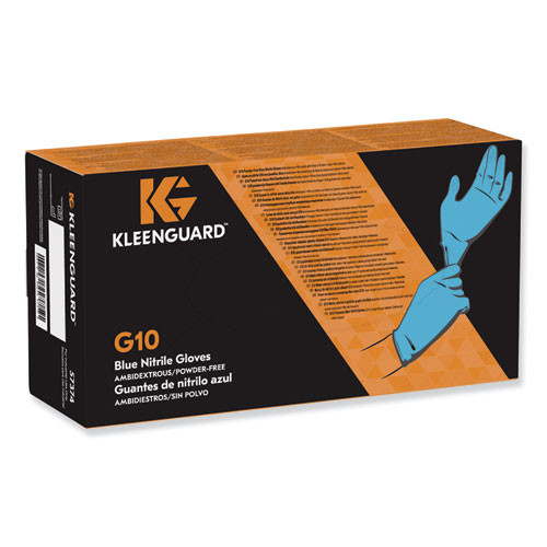 G10 Blue Nitrile Gloves, Blue, 242 Mm Length, Small/size 7, 10/carton