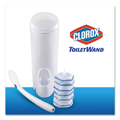 Toilet Wand Disposable Toilet Cleaning Kit: Handle, Caddy And Refills, 6/carton