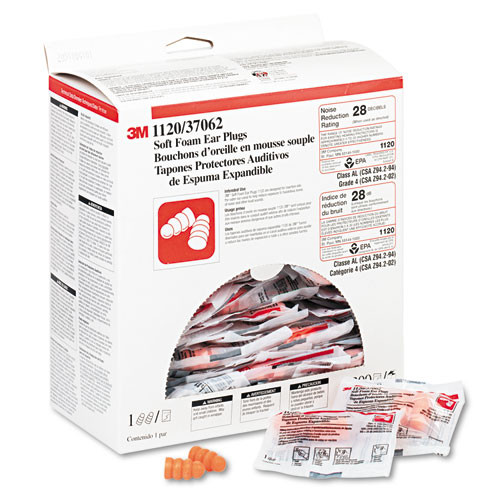 Foam Single-use Earplugs, Corded, 29nrr, Orange, 100 Pairs