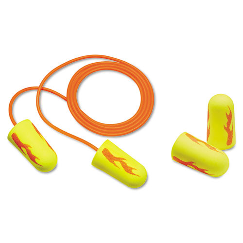 E a rsoft Blasts Earplugs, Corded, Foam, Yellow Neon, 200 Pairs