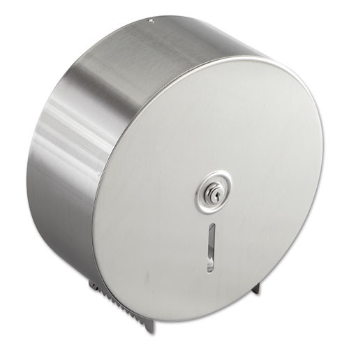 Jumbo Toilet Tissue Dispenser, Stainless Steel, 10 21/32 X 4 1/2 X 10 5/8
