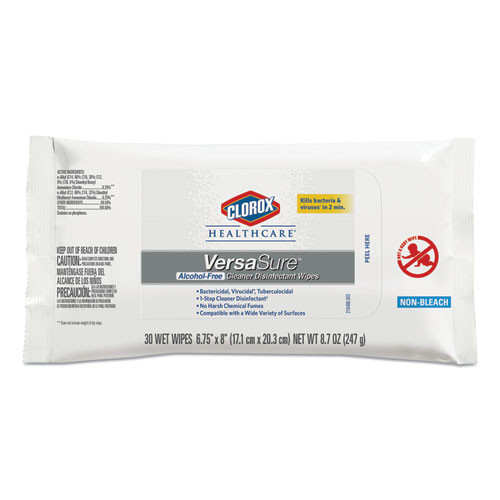 Versasure Cleaner Disinfectant Wipes, 1-ply, 12" X 12", White, 110 Towels/pouch