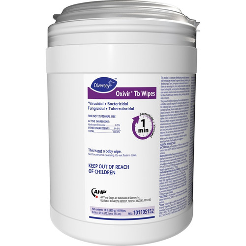 Diversey Oxivir TB Disinfectant Wipes, White