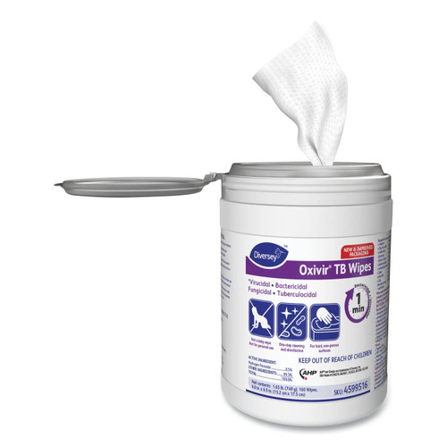 Diversey™ Oxivir TB Disinfectant Wipes, 7 x 6, White