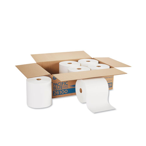 Pacific Blue Basic Nonperforated Paper Towels, 7 7/8 X 800 Ft, Brown, 6 Rolls/ct