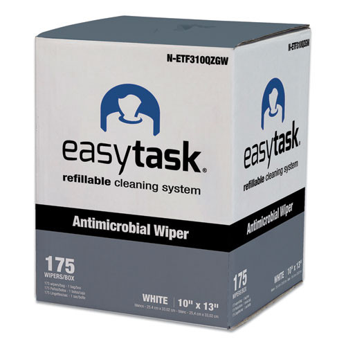 Easy Task F310 Wiper, Quarterfold, 10 X 13, Zipper Bag, 175/bag, 6/carton