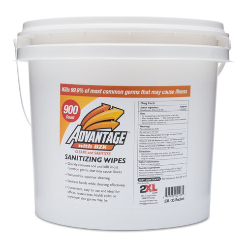 Gym Wipes Advantage, 6 X 8, White, Unscented, 900/roll, 4 Rolls/ct