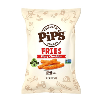 Pips Heirloom Snacks Pipcorn Heirloom Fiery Cheddar Fries, 1 Ounce, 24 ...