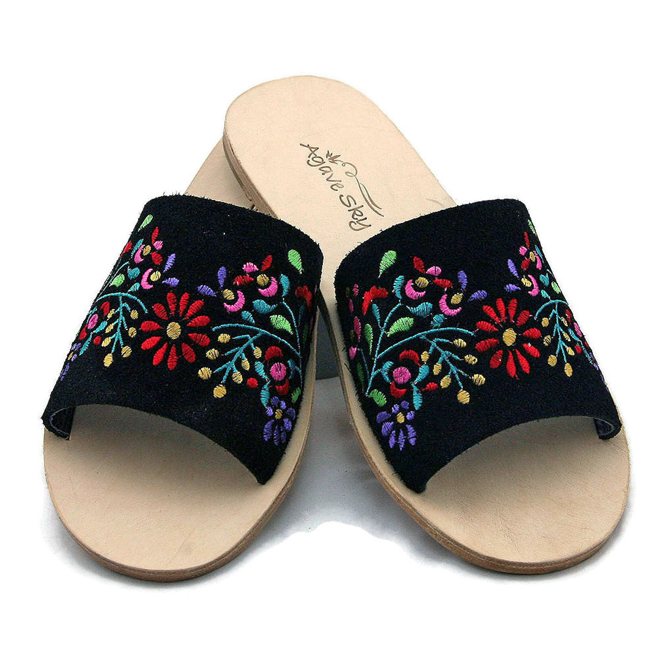 embroidered flats