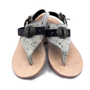 Connie Cowhide Flats - Salt & Pepper