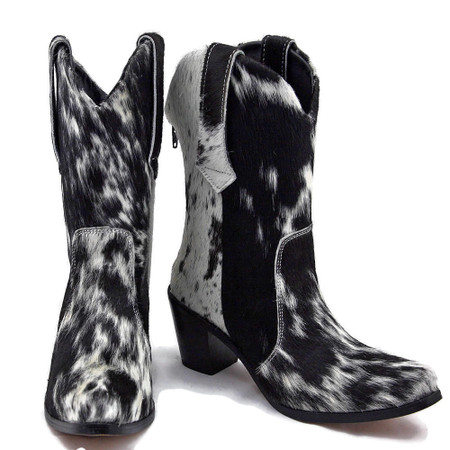 cowhide fur boots