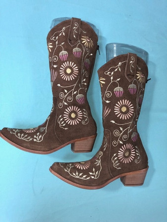 Size 6.5 Cowgirl boots - Honeysuckle design