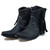 Ankle Boots - Black Cowhide with Fringe