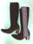 Size 6 Tall boots - Black w/ Grey Stitch Azteca design