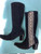 Size 11 Tall boots - Navy w/ Cream stitch Azteca design