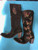 Size 11 Tall boots - Butterfly design in Honey
