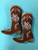 Size 6 Cowgirl boots - Rust w/ White stitch