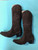 Size 6 Slim boots - Chocolate w/ Chocolate stitch
