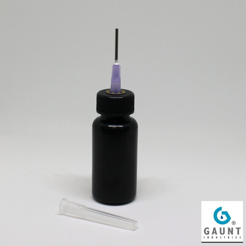 HYPO-6505 - Ceramic Glaze applicator
1/2 Ounce LDPE Plastic Opaque Black Bottle with 16 gauge x 3/4" long stainless steel needle