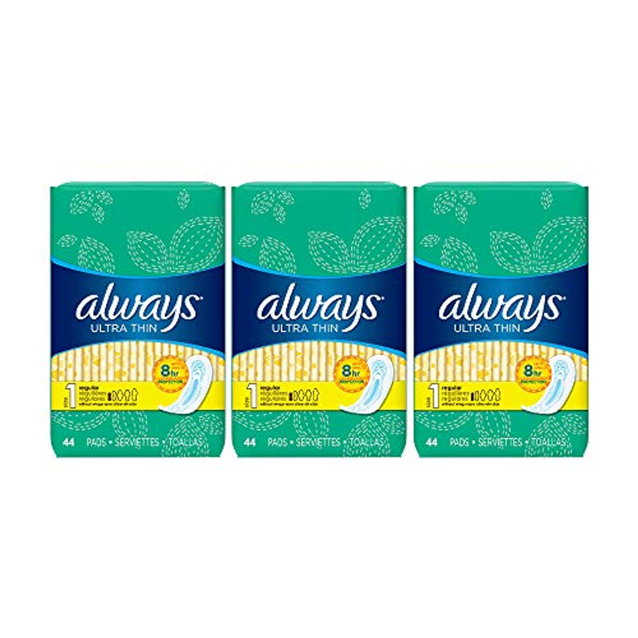 Always Ultra Thin Size 4 Overnight Pads With Wings Unscented, 52