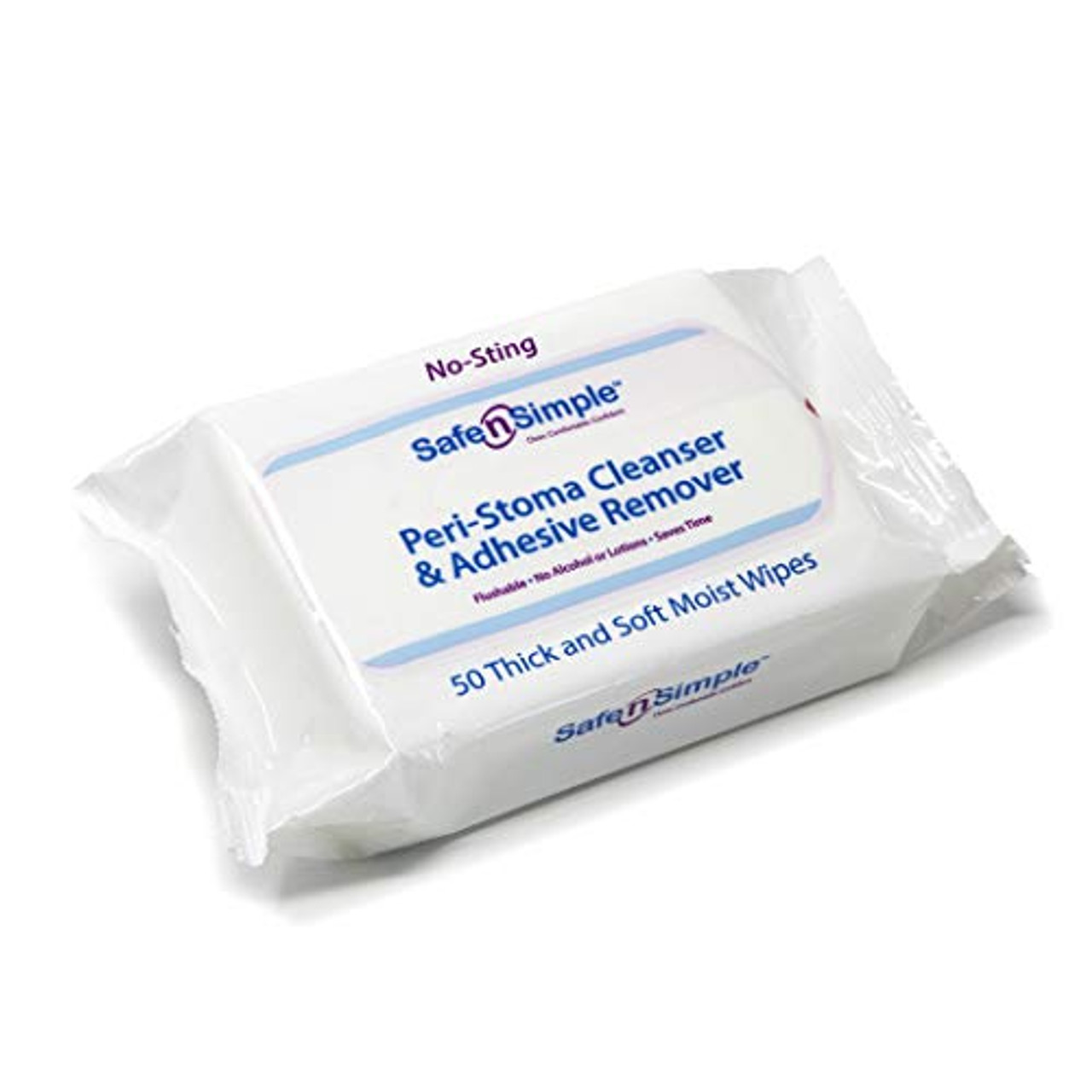 Safe n' Simple Adhesive Remover Wipes, Large, Pack of 50 Wipes