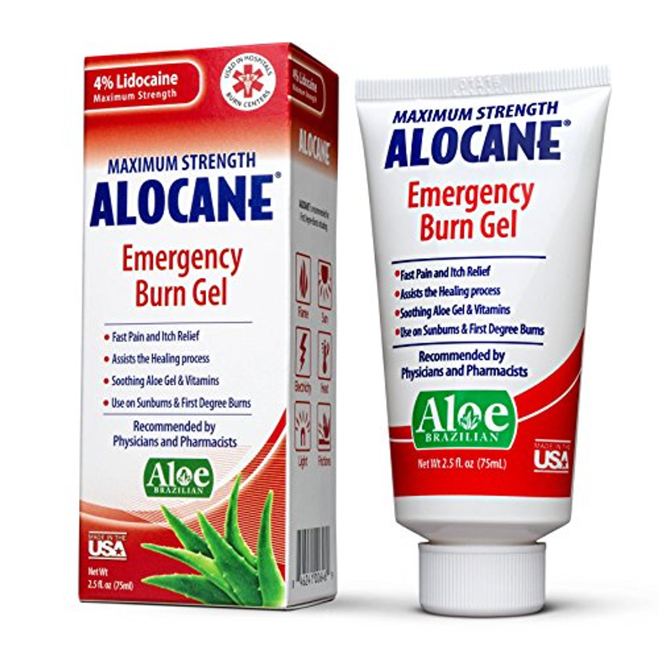  ALOCANE Emergency Burn Spray, 4% Lidocaine Max Strength Fast  Pain Itch Relief for Minor Burns, Sunburn, Kitchen First Aid Treatment Burn  Care, 4 Fl Oz : Health & Household