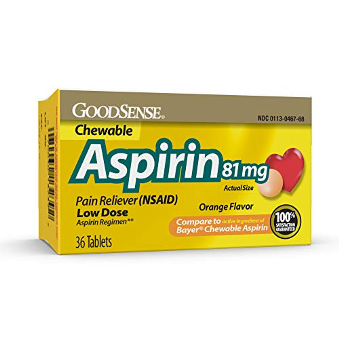 aspirin chewable tablet dosage