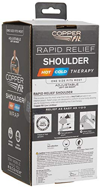 Copper Fit Men's Rapid Relief Back Support Brace With Hot/cold