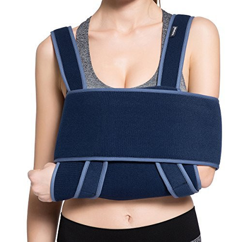 Vive Shoulder Abduction Sling - Immobilizer for Injury Support - Pain  Relief Arm Pillow for Rotator Cuff Sublexion Surgery Dislocated Broken Arm  - Brace Includes Pocket Strap Stress Ball Wedge