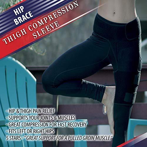 Copper Compression Groin Thigh Sleeve Hip Support Wrap. Adjustable